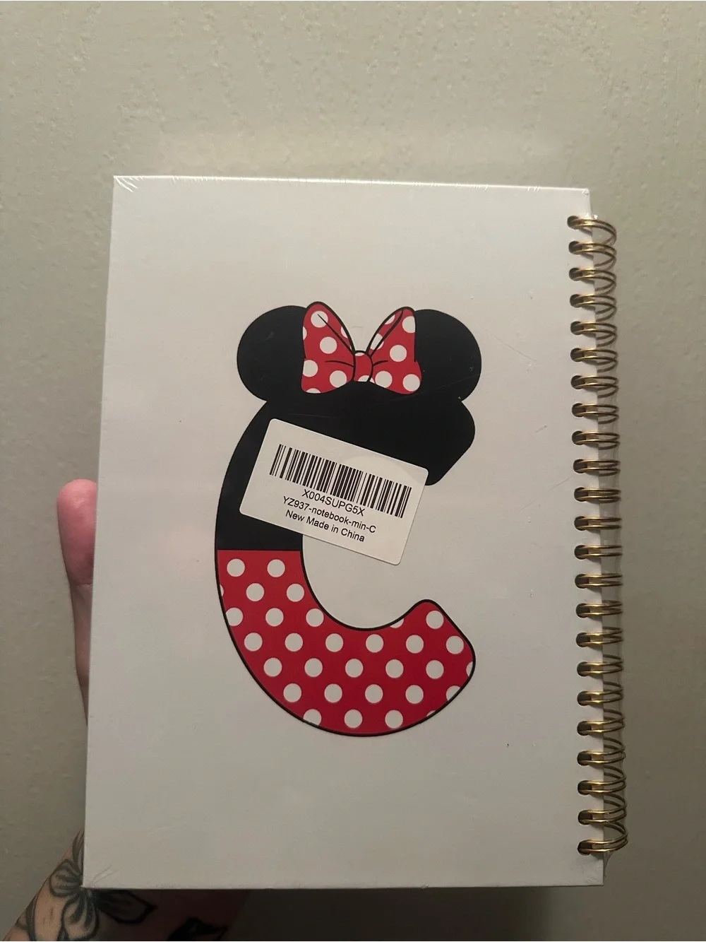 Polka Dot Minnie Initial 'C' Spiral Notebook